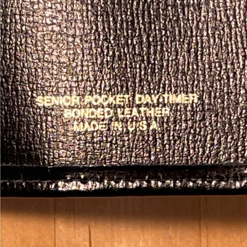 Vintage Day-Timer 1986 Senior Pocket Bonded Leather Planner Made USA